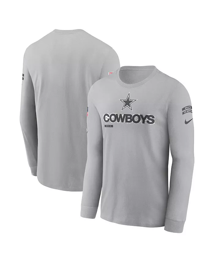 

Футболка с длинным рукавом Nike для мужчин в сером цвете Dallas Cowboys 2024 Salute to Service Fanatics