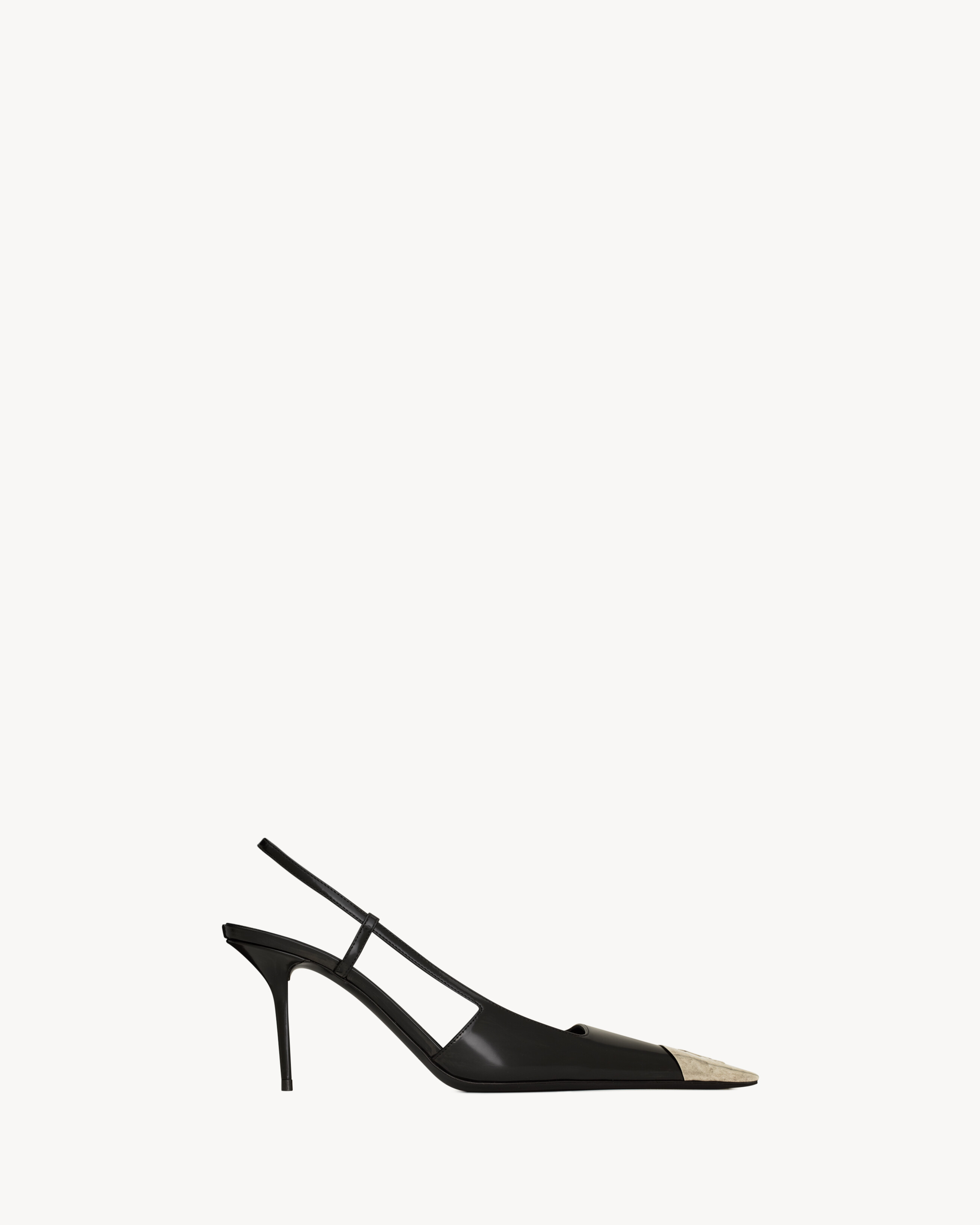 Туфли-лодочки JEANNE с открытой пяткой из лакированной кожи Saint Laurent, черный