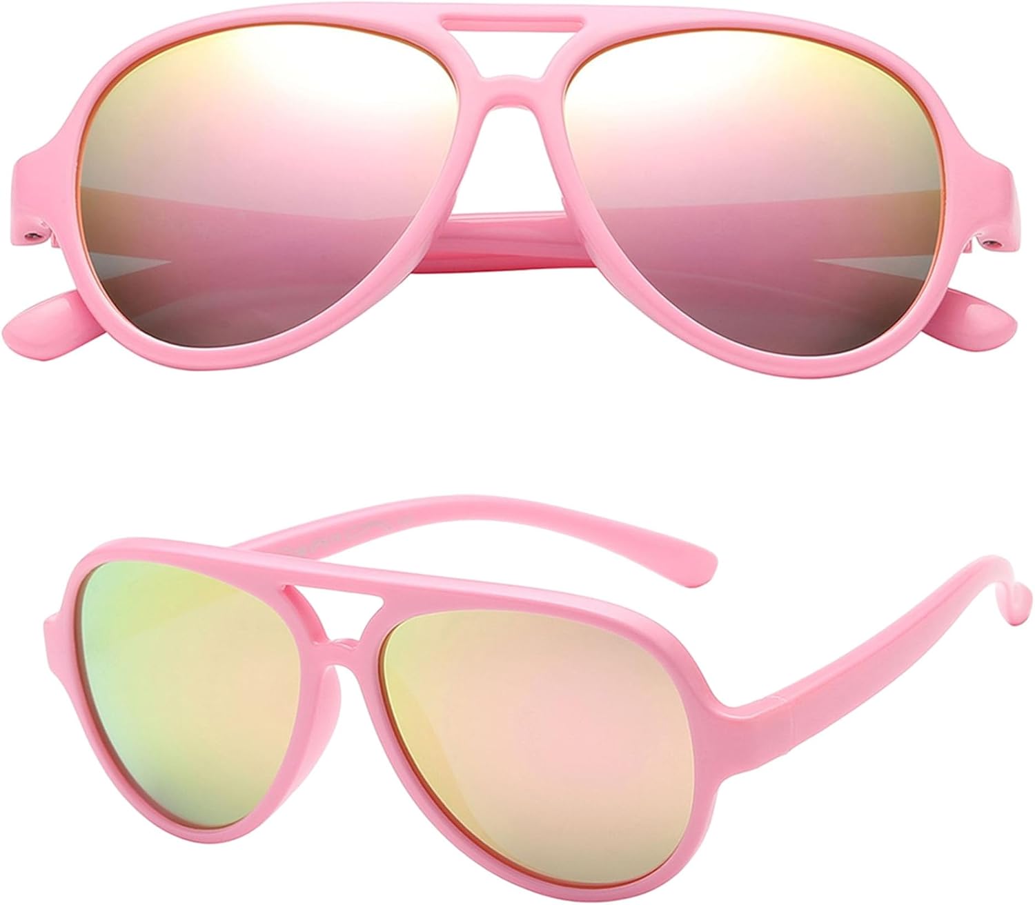 

Детские солнцезащитные очки PolarSpex - гибкие и поляризованные очки-авиаторы - не содержат бисфенола-А - для детей от 3 до 7 лет, Princess Pink | Polarized Pink Quartz