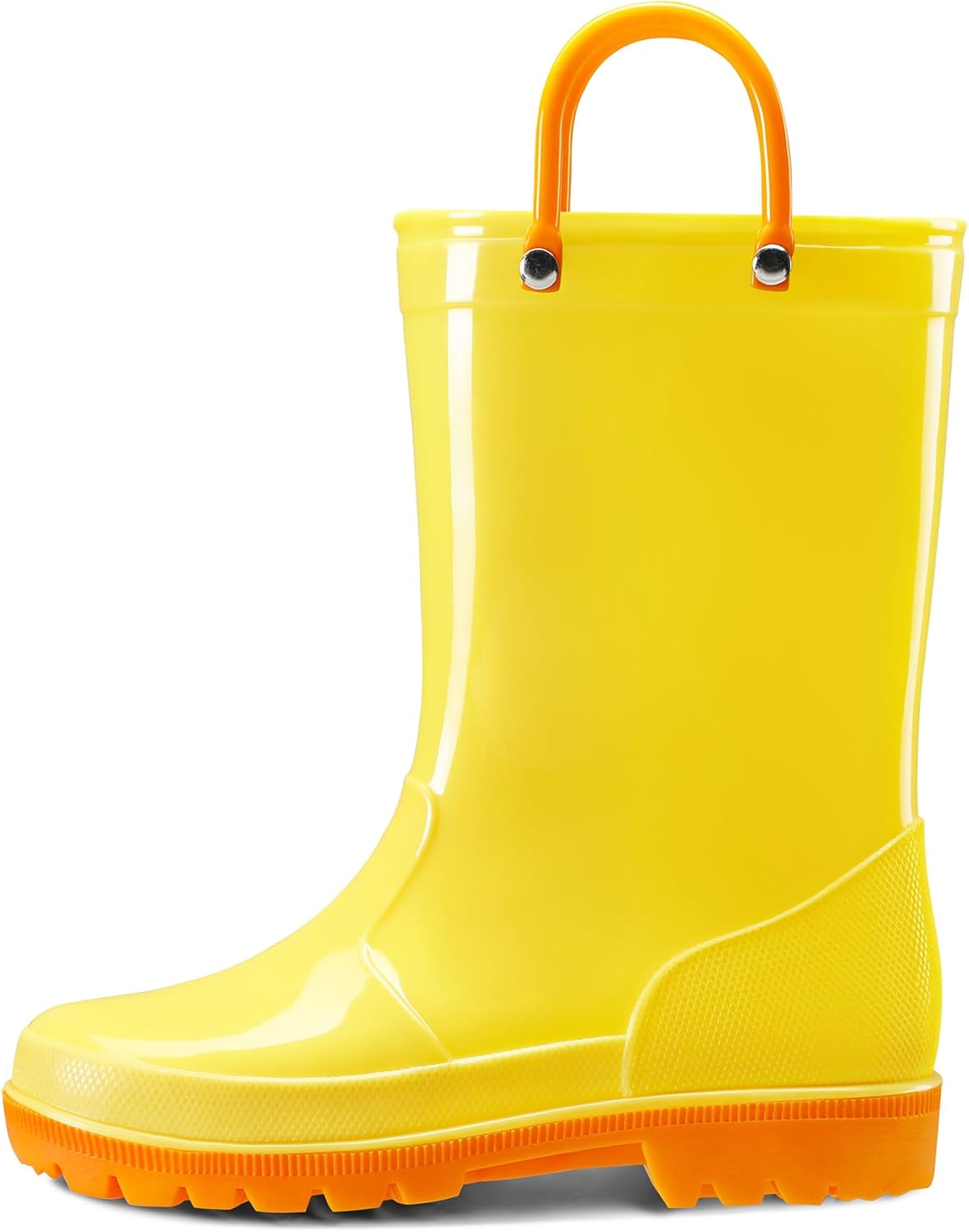

Резиновые сапоги K KomForme для девочек и мальчиков, водонепроницаемые с удобными ручками для малышей, детей младшего и старшего возраста, желтый