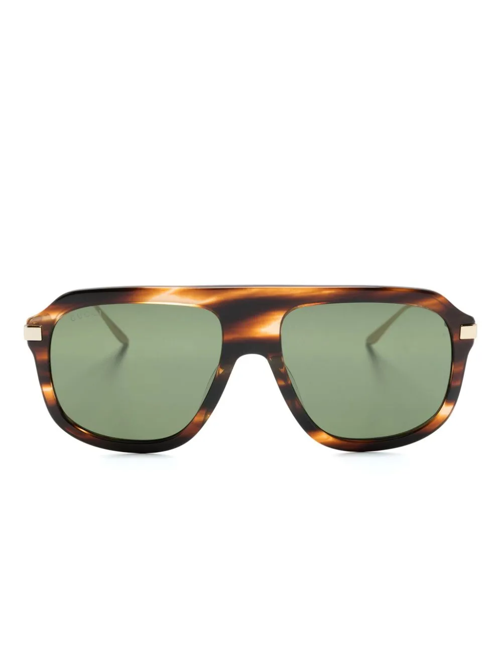 

Солнцезащитные очки-пилоты черепаховой расцветки Gucci Eyewear, золотой