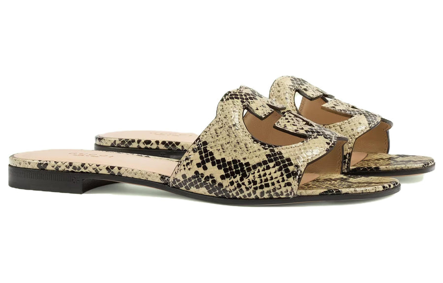 Сандалии (WMNS) Gucci Cut-out Slide Sandals 'Interlocking G - Neutral', разноцветный — фото 3