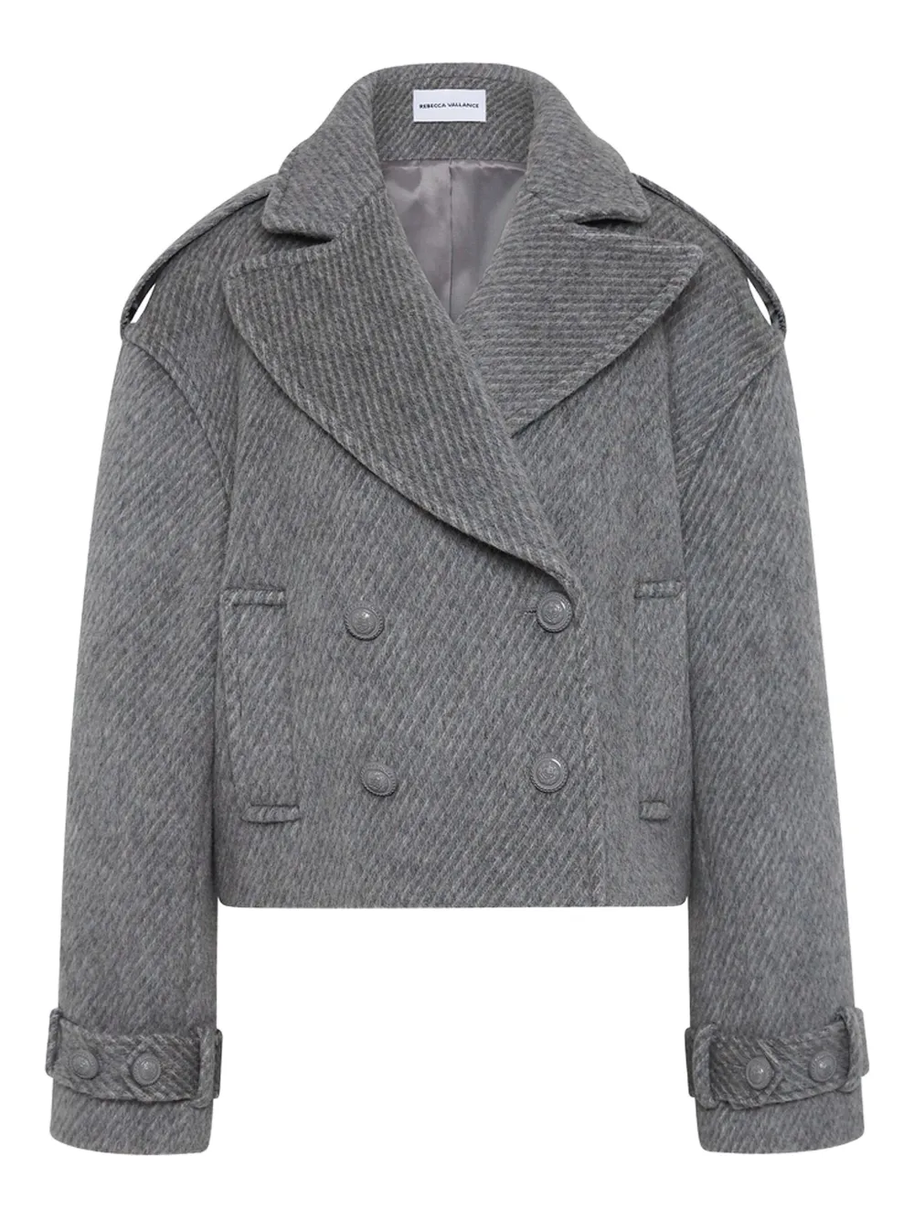 

Укороченное двубортное пальто Lani Rebecca Vallance, серый