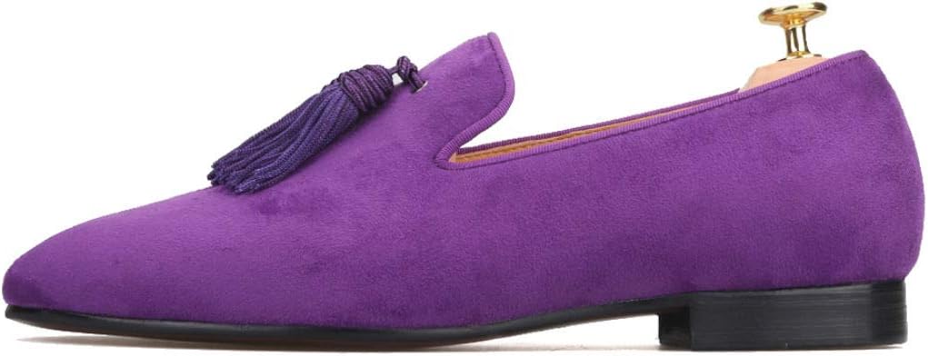 FERUCCI Men Purple Suede Slippers Loafers Flat with Big Purple Tassel — фото 4