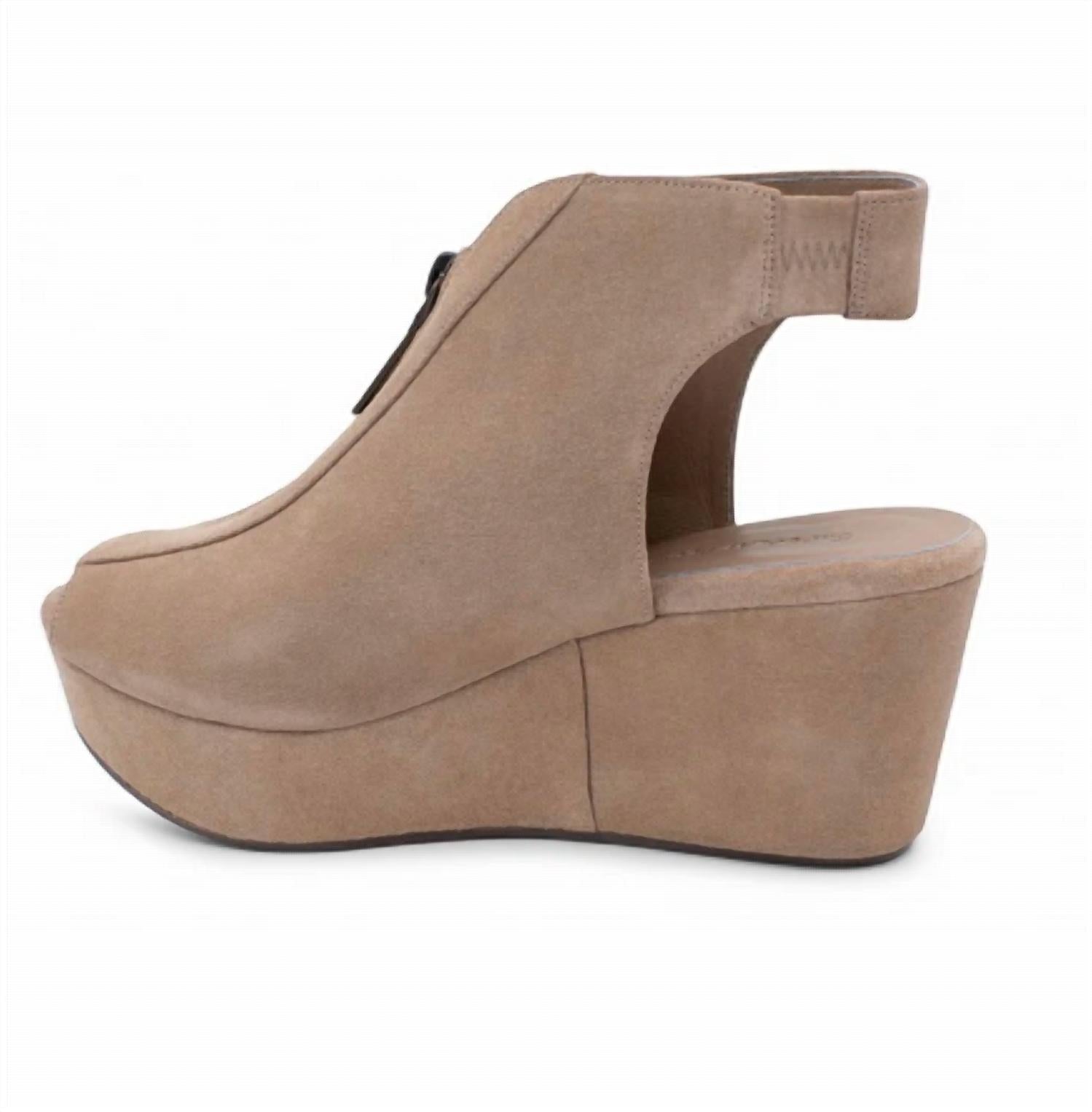 Женские мюли Wanessa Wedge в бежевом замше CHOCOLAT BLU — фото 2