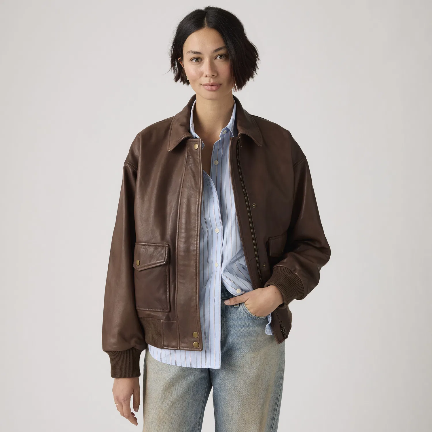 Куртка Kennedy Dad из натуральной кожи Levi's, Brown