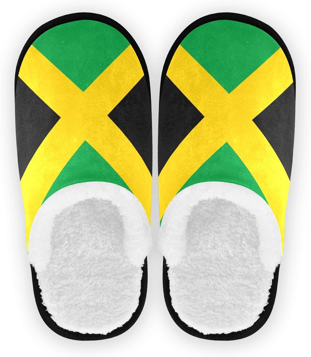 

Тапочки JHKKU для женщин и мужчин, пушистые домашние тапочки, теплые, с противоскользящей подошвой, уютные для дома и путешествий, Jamaica National Flag