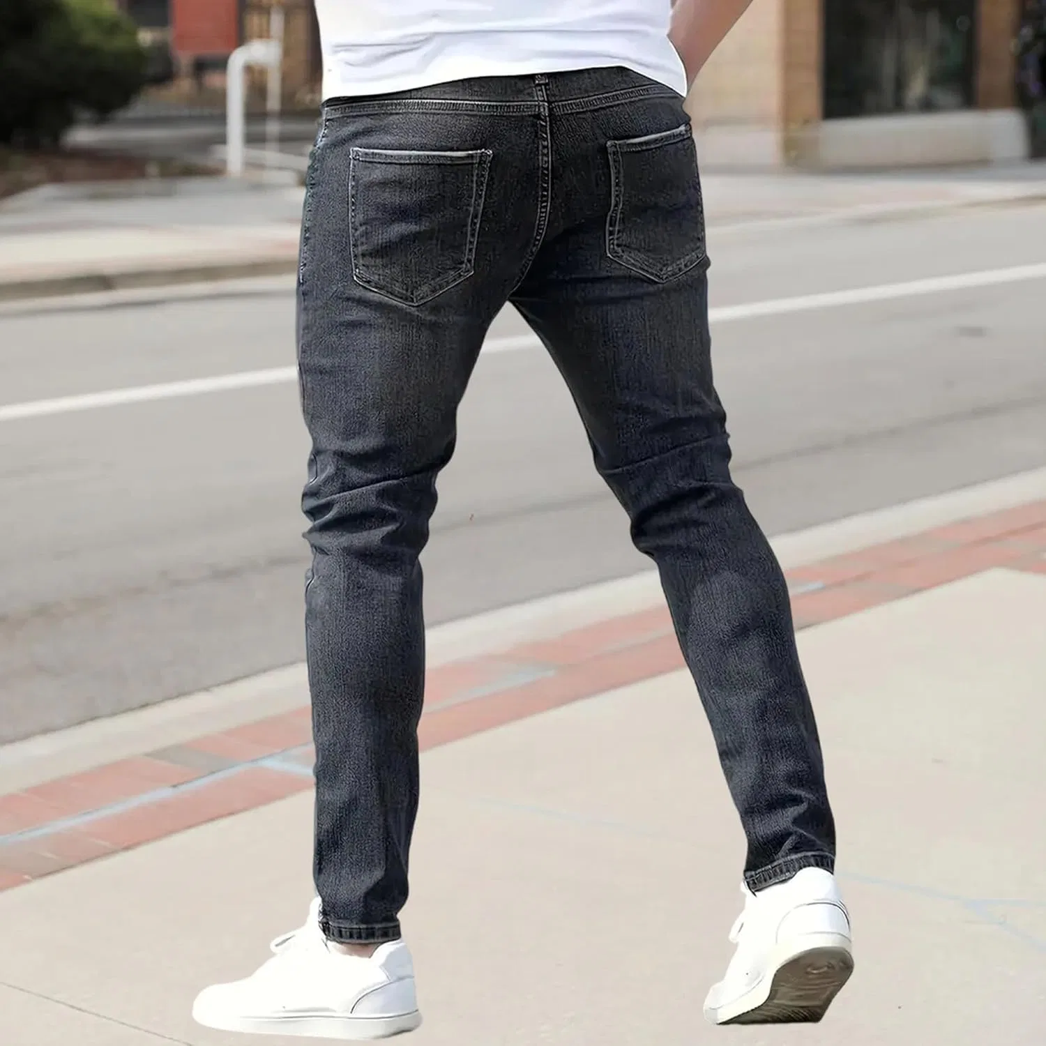 Джинсы Slim-Fit Stretch, Черный — фото 3