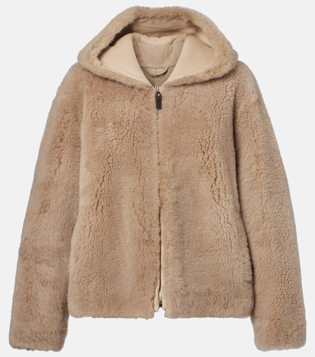 

Куртка из овчины с капюшоном Sole S Max Mara, Honey