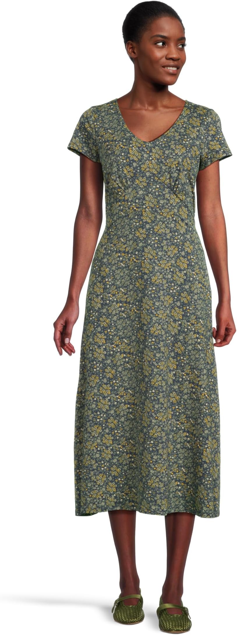 

Платье Toad&Co Rose Midi Short Sleeve Dress, цвет True Navy Retro Print