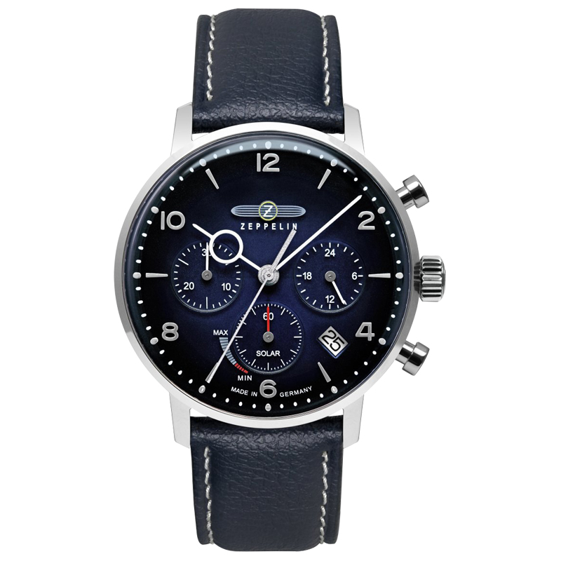 

ZEPPELIN Часы Hindenburg Collection Quartz Movement Men's Watch Wrist Watch White Dial Stainless Steel Case, 8086-3 Blue Disc