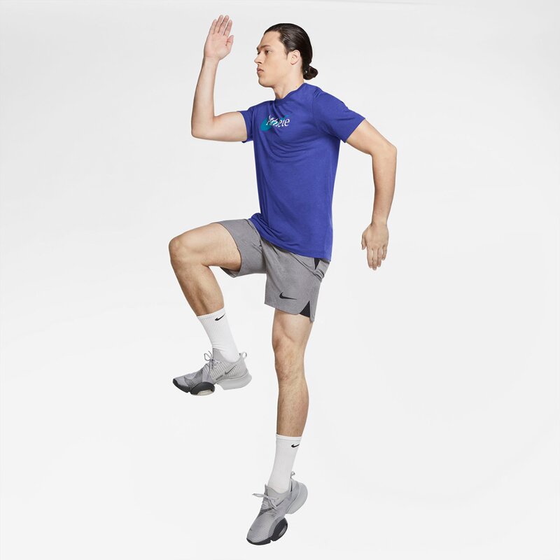 Тренировочная рубашка с короткими рукавами Nike, цвет lapis — фото 3