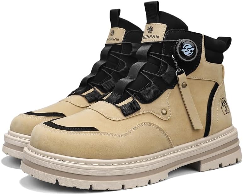 

Высокие боевые ботинки, замшевая кожа, подошва на платформе, ботинки в военном стиле, черные и бежевые, массивные кроссовки Generic