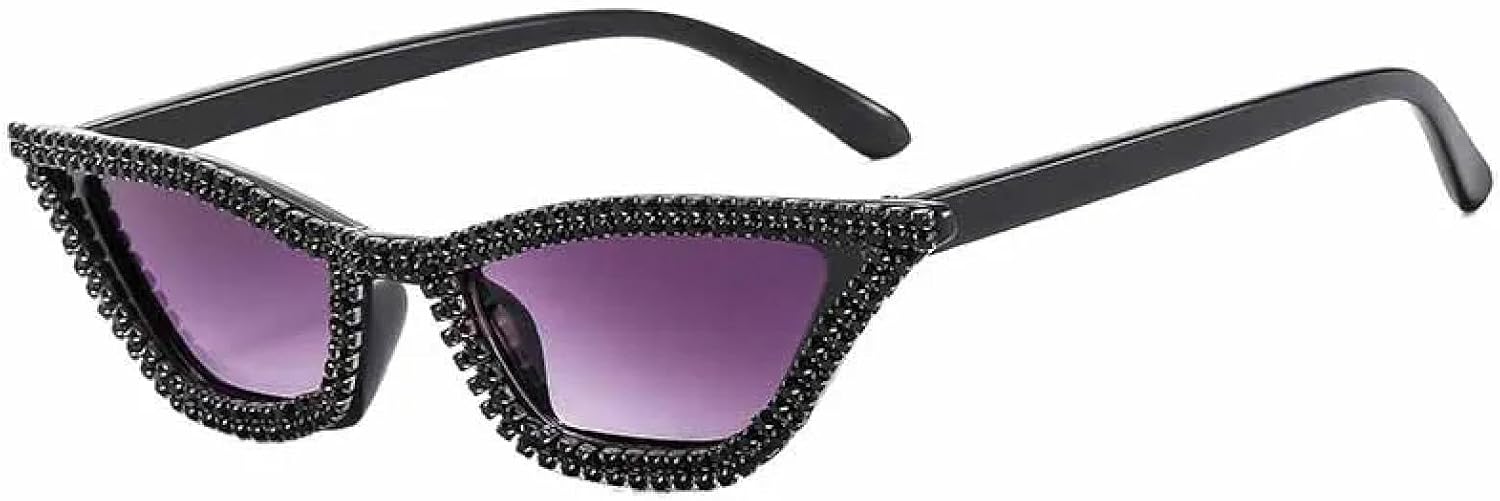 

Модные солнцезащитные очки «кошачий глаз» с блестками, роскошные очки для вечеринок, классические солнцезащитные очки Be All Match с защитой от УФ-излучения UV400 TKKTLLT, Black Gradient Gray