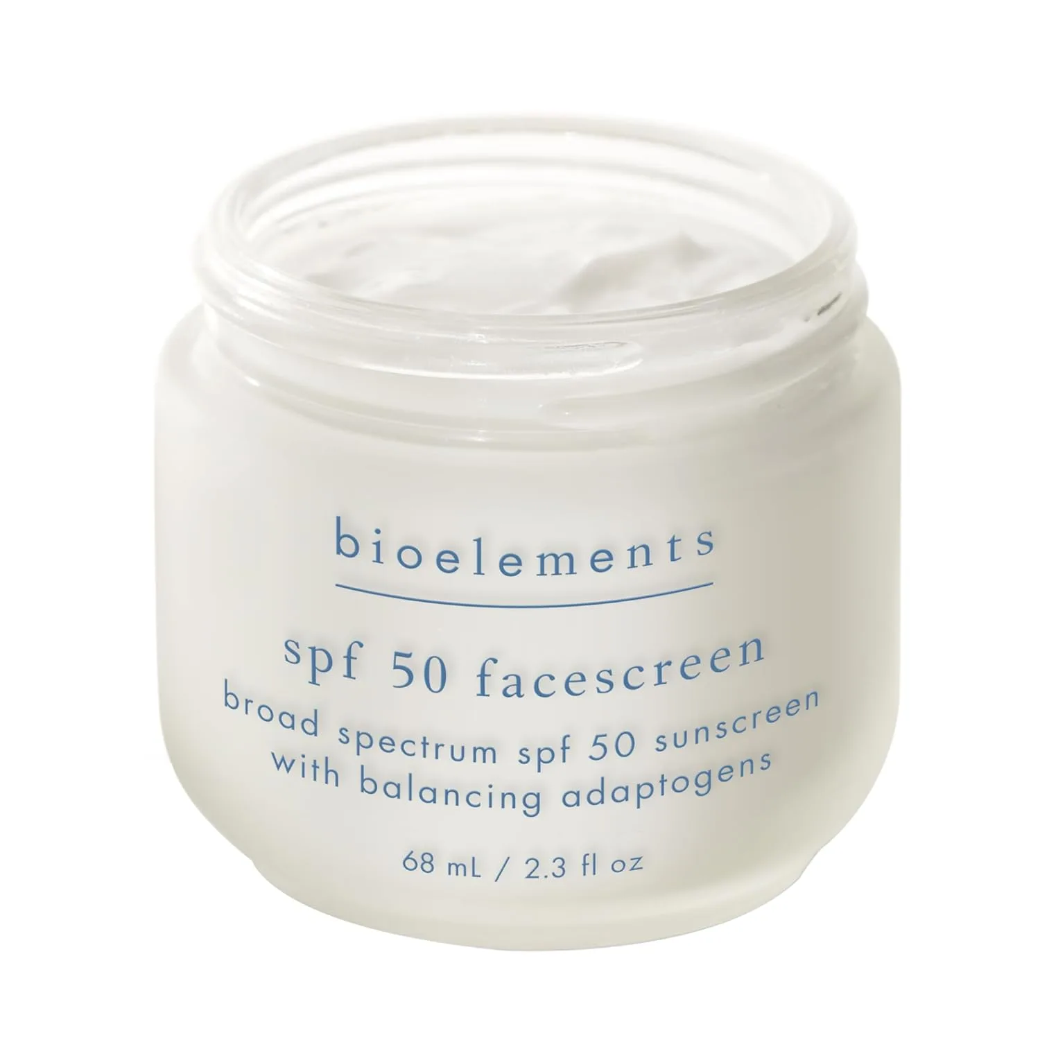 Bioelements SPF 50 FaceScreen - 2,3 унции - Антиоксидантный солнцезащитный крем широкого спектра действия SPF 50 с увлажняющим эффектом - Веганский, без глютена - Не тестировался на животных