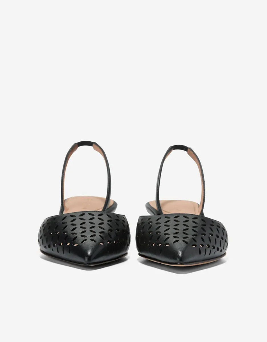 Женские сандалии на каблуке из натуральной кожи Cole Haan, черный — фото 2