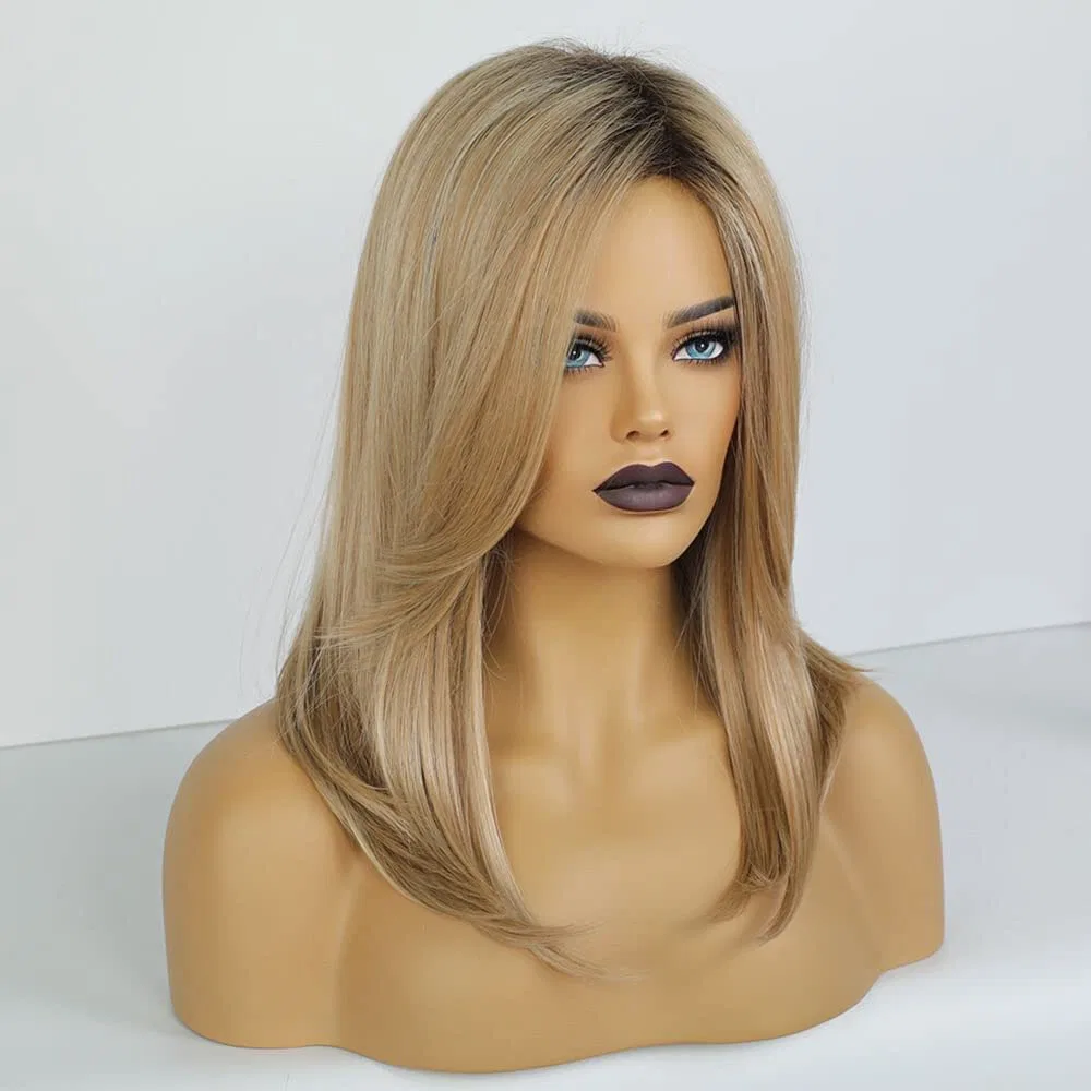 Длинный прямой светлый парик HAIRCUBE с темными корнями Haircube, Beige (Blonde) — фото 3