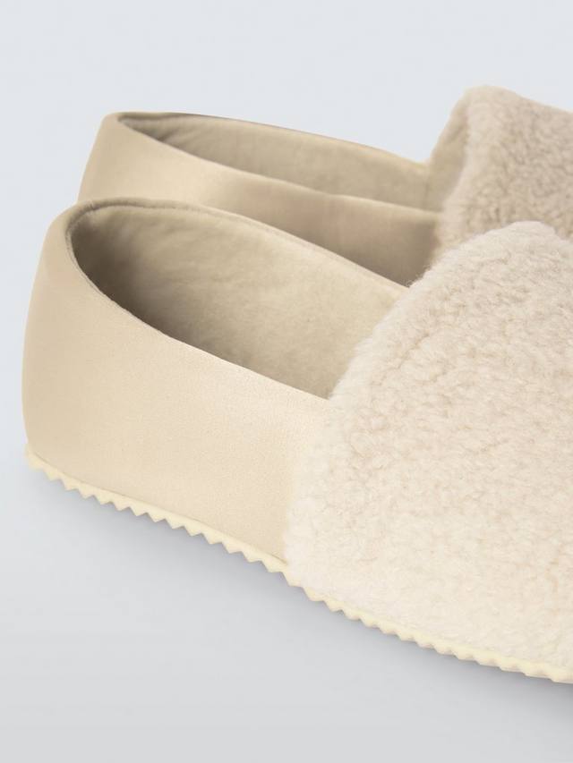 Борг домашние тапочки с квадратным носком John Lewis, Beige — фото 3