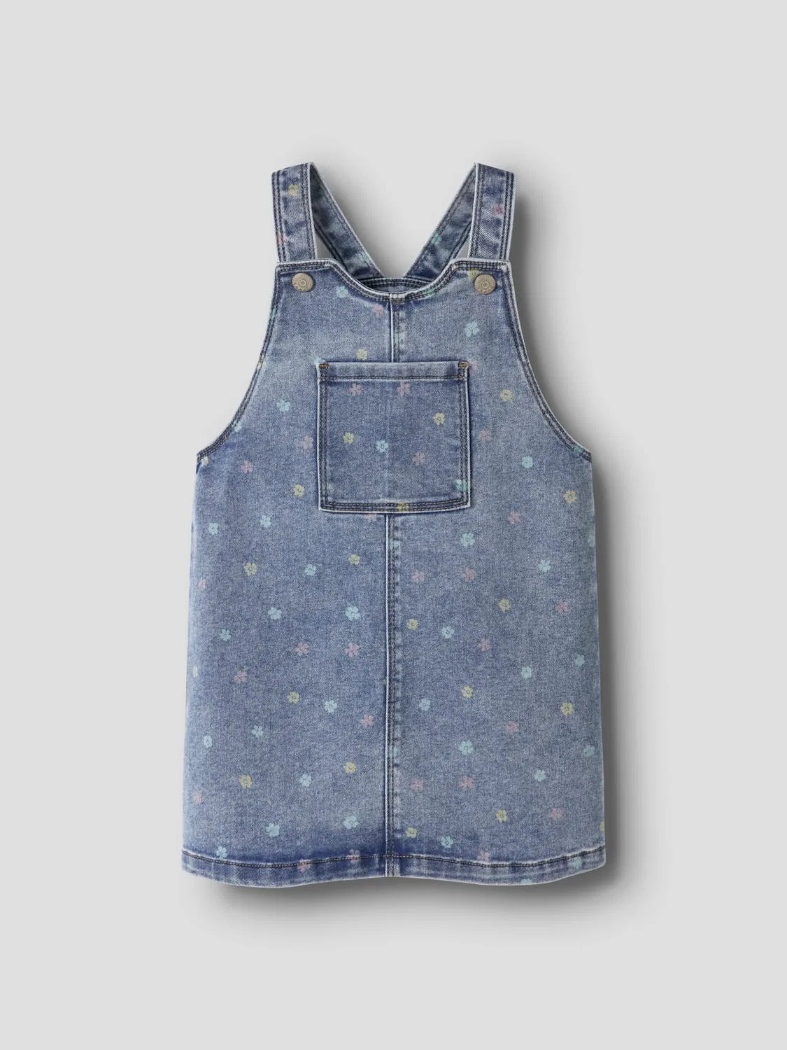 Джинсовый сарафан с цветочным принтом, Name it, medium blue denim — фото 4