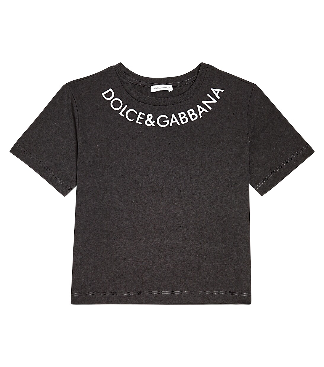 

Футболка из хлопкового джерси с логотипом Dolce&Gabbana Kids, черный