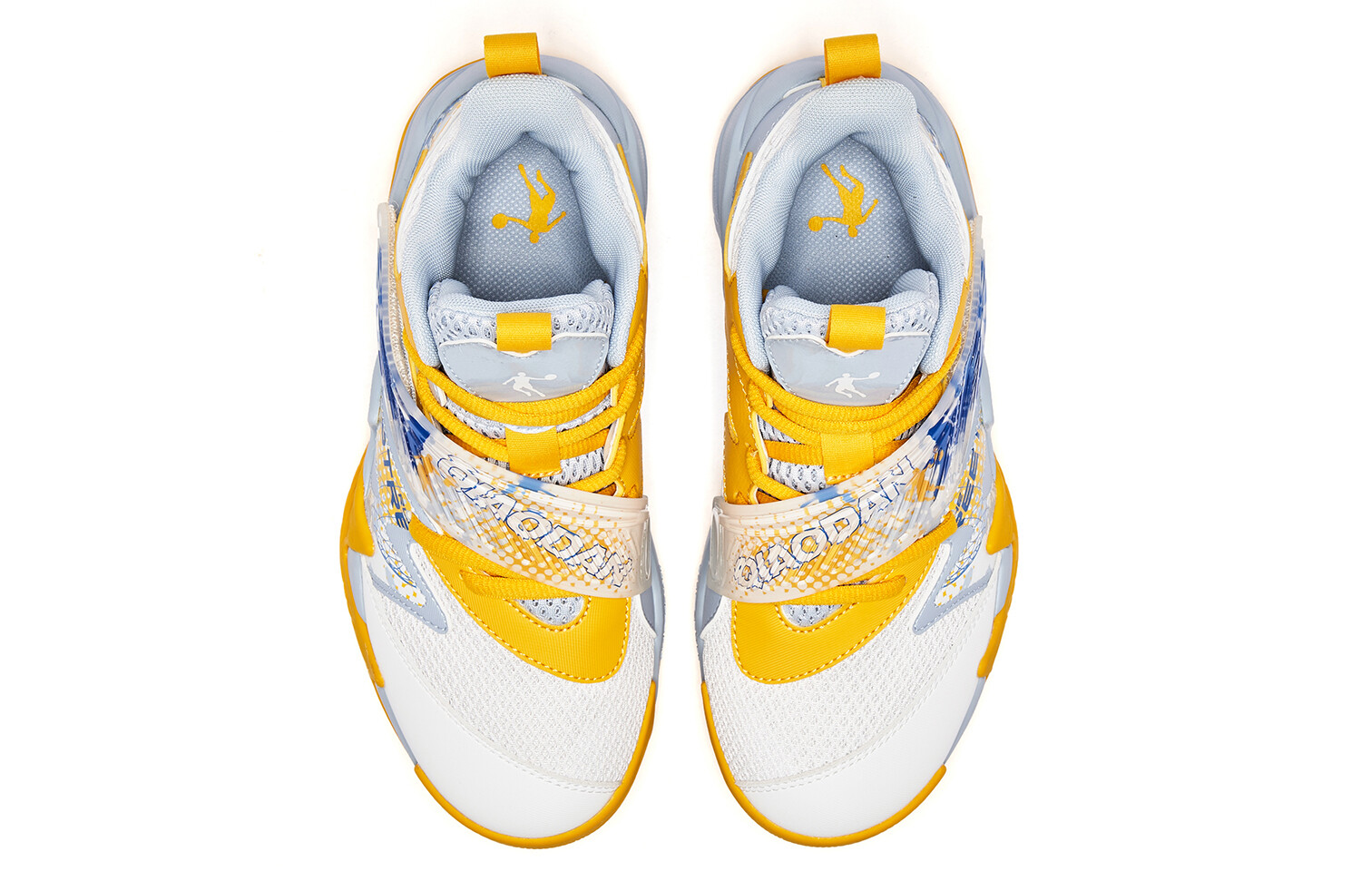 Детские баскетбольные кроссовки GS Mid-top белые/желтые Qiaodan — фото 4