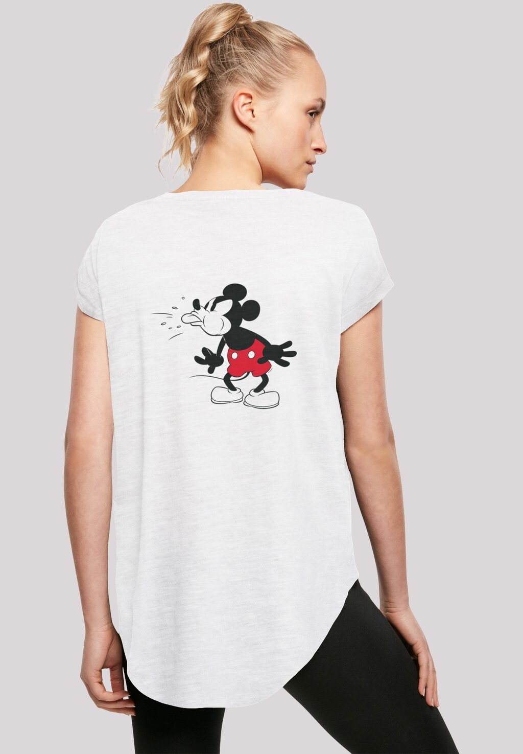 

Футболка с принтом Disney Mickey-Mouse-Tongu On Back And Long Slub F4NT4STIC, белый