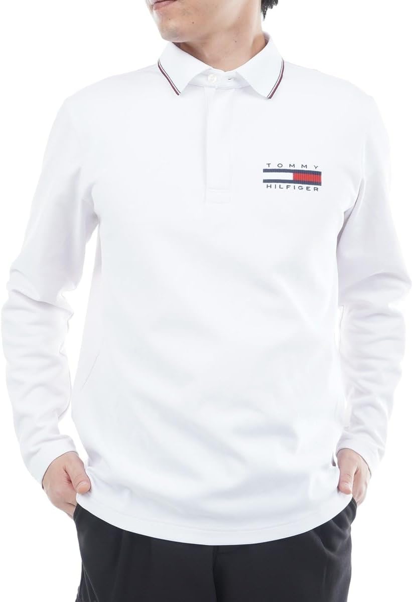 

Классическая мужская футболка-поло Tommy Hilfiger для гольфа, с воротником, длинными рукавами и застежкой-молнией, белая, размер M Tommy Hilfiger Golf
