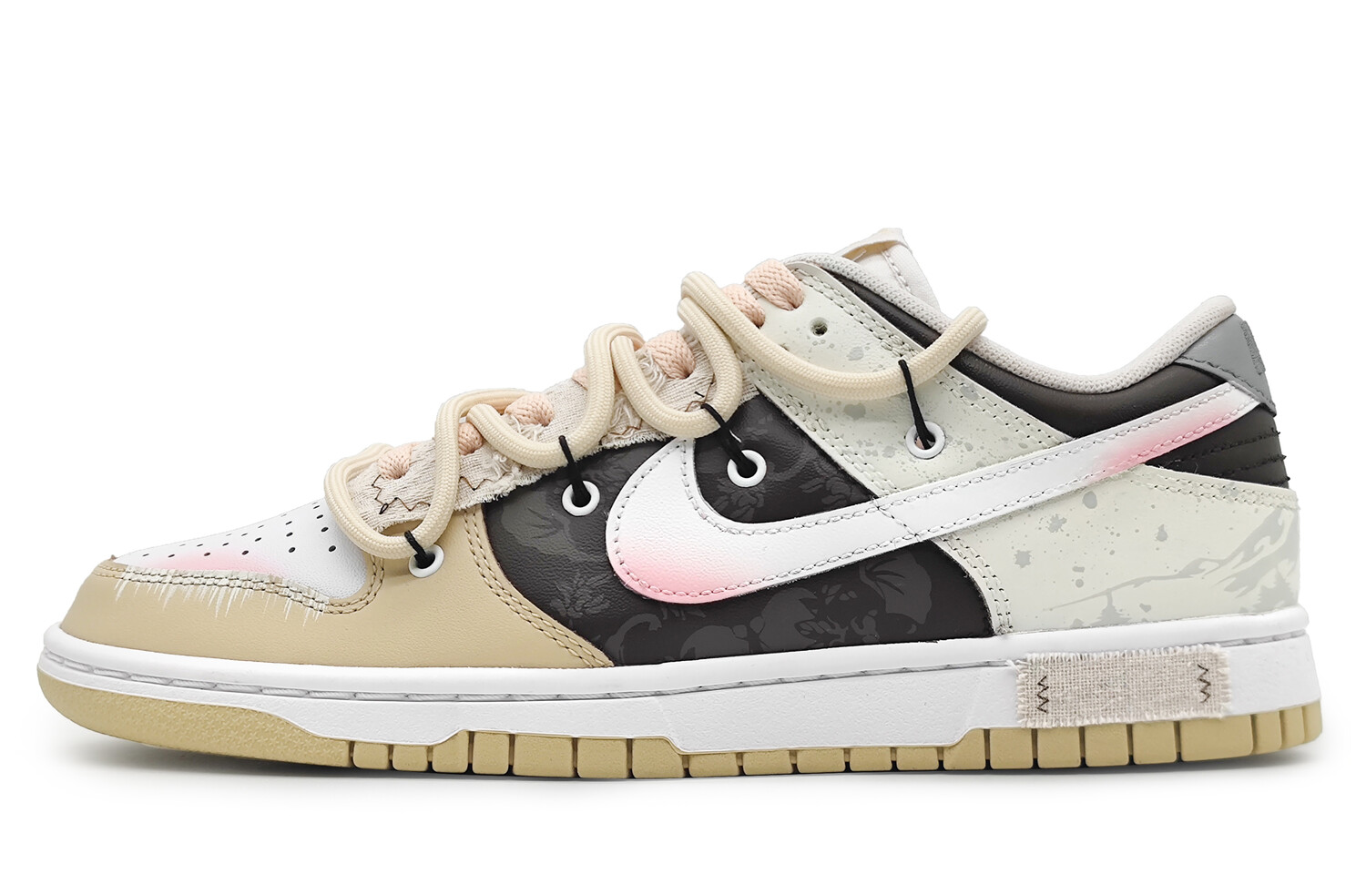 

Кроссовки Nike Dunk Skateboarding Shoes Men Low-top White/beige/brown/black, хаки