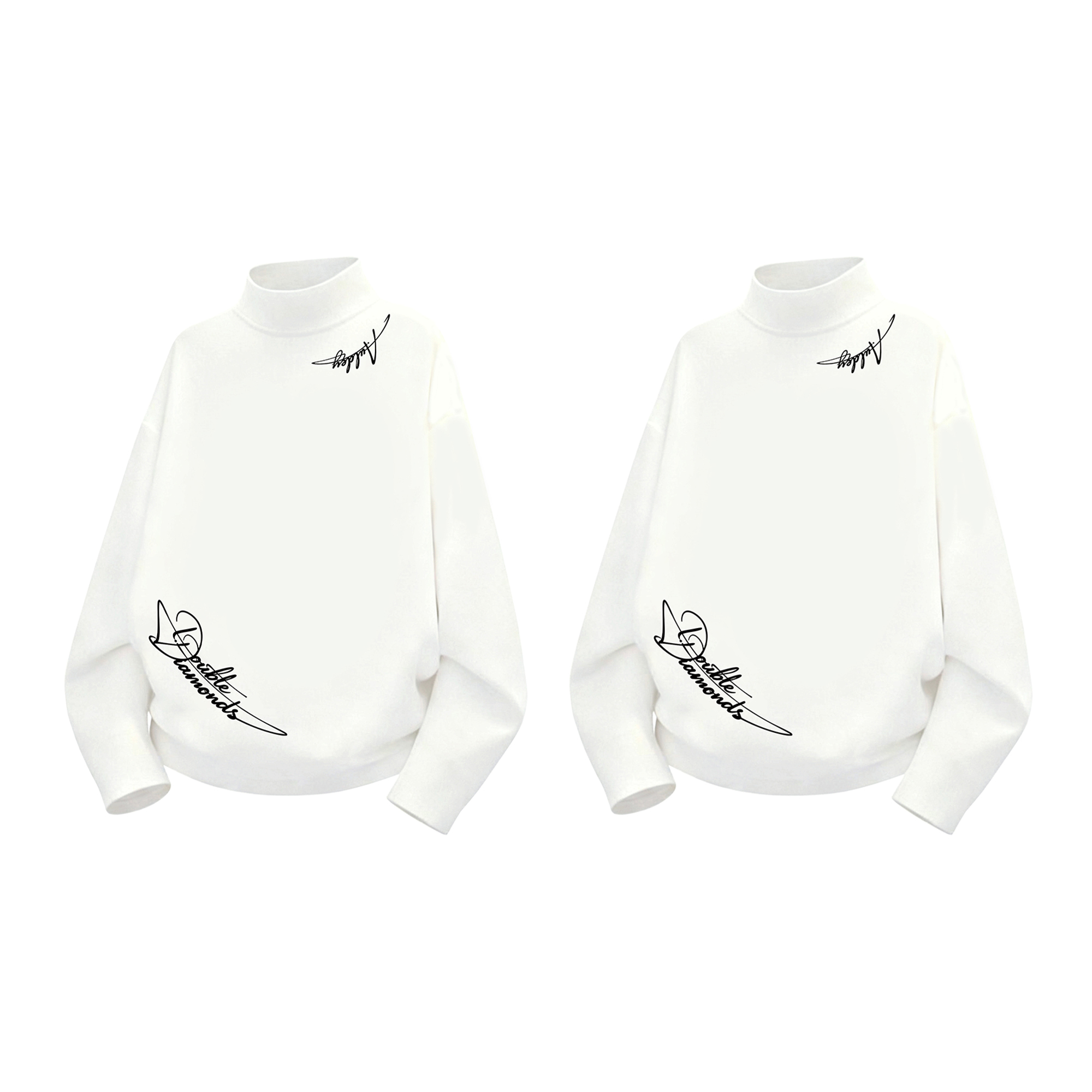 

Свитшот Unisex Half Turtleneck Moderate AULDEY, белый+белый[2 pack]