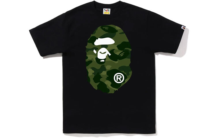 

Футболка BAPE Color Camo Big Ape Head FW22 A Bathing Ape, белый/фиолетовый