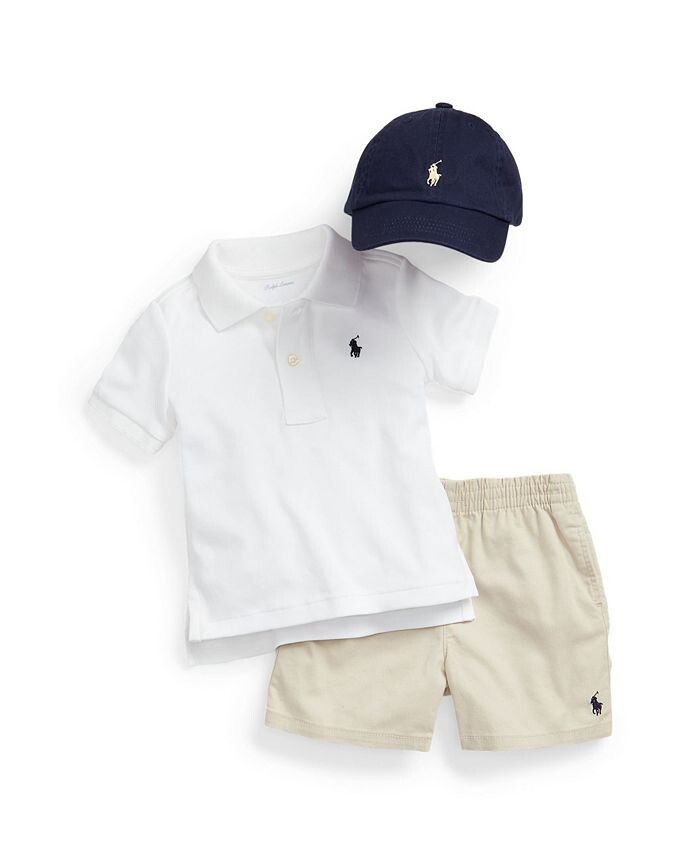 Классические шорты без застежки из твила для маленьких мальчиков Polo Ralph Lauren, коричневый/бежевый — фото 3