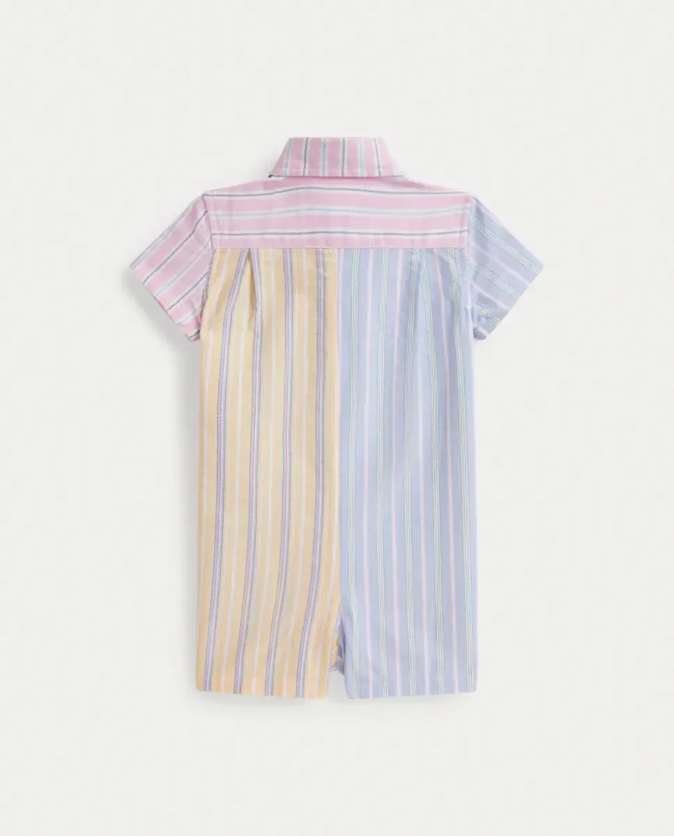 Короткий боди для мальчика типа поло из хлопка Polo Ralph Lauren, мультиколор — фото 2