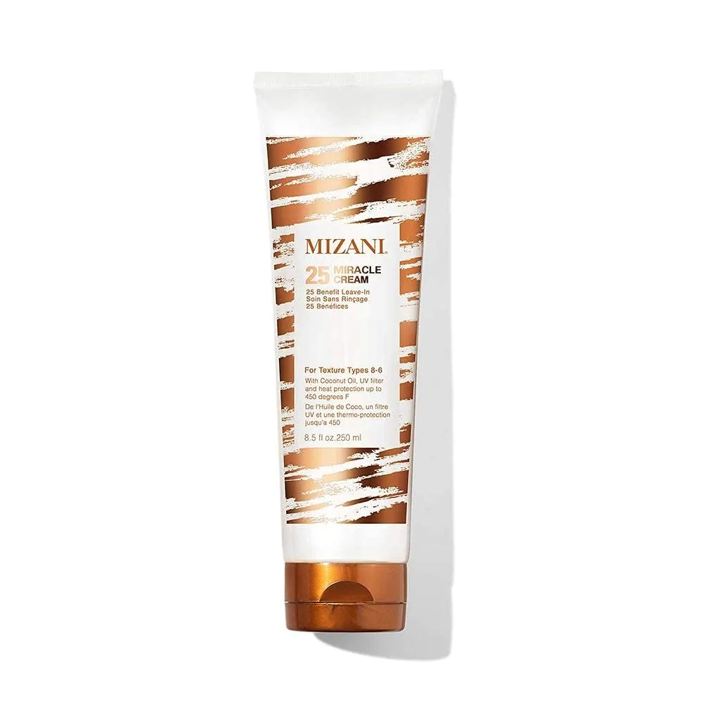 Mizani 25 Miracle Leave-In Cream - Увлажняющий крем для кудрей с кокосовым маслом, кондиционер для формирования локонов, против пушистости, термозащита, без силикона, без сульфатов. 251 мл