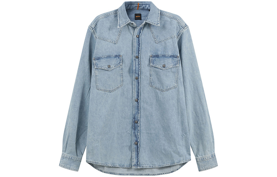 

HUGO BOSS Джинсовая куртка мужская светло-голубая, Light Blue