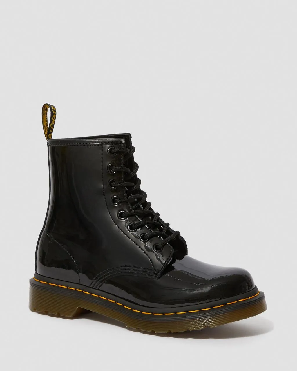 

Dr. Martens 1460 Женские лакированные ботинки на шнуровке, цвет Black — Patent Leather