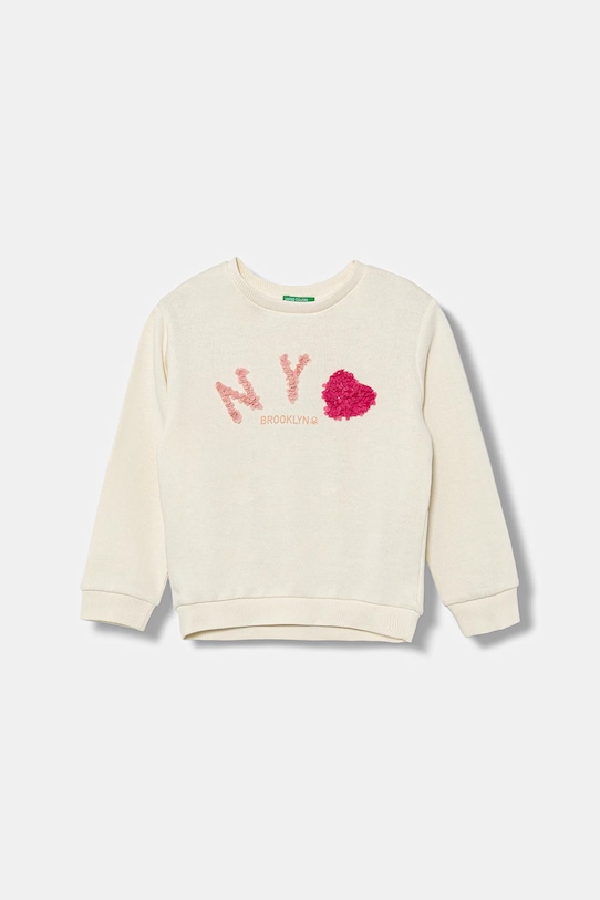

Детская хлопковая толстовка United Colors Of Benetton, бежевый