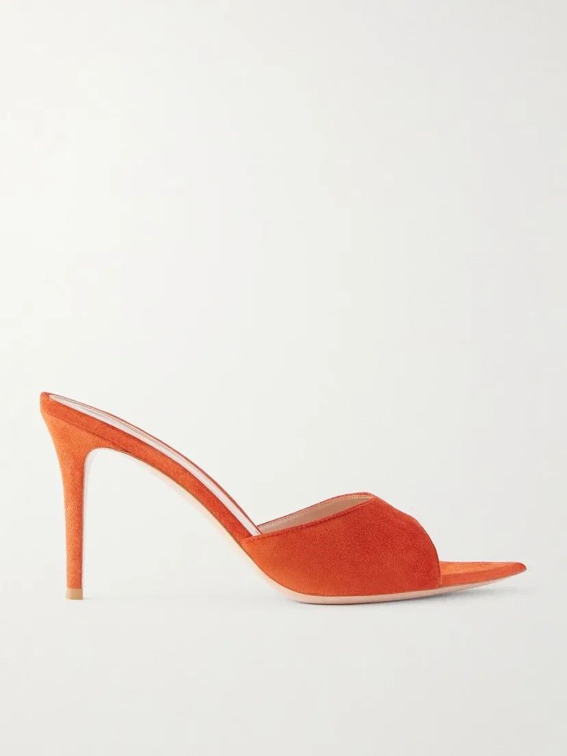 Замшевые босоножки Elle 85 Gianvito Rossi, оранжевый
