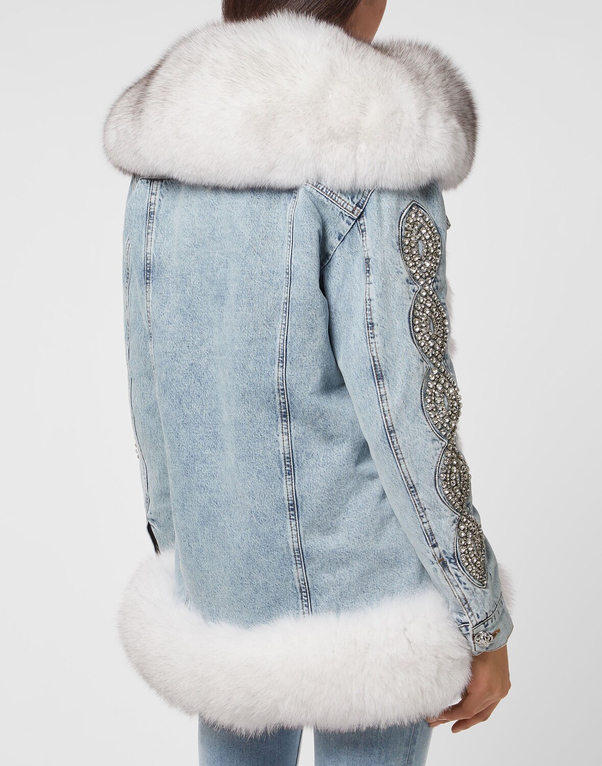 

Джинсовая куртка Crystal Cable Philipp Plein, цвет Ice Frost