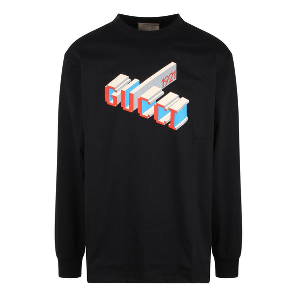 

Футболка cotton jersey long sleeve t-shirt 'black' Gucci, черный