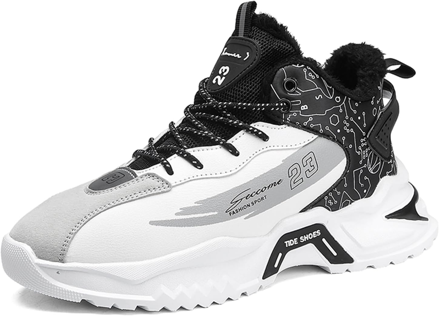 

Мужские модные кроссовки высокие прогулочные спортивные повседневные стильные беговые кроссовки Spwagym, белый/черный