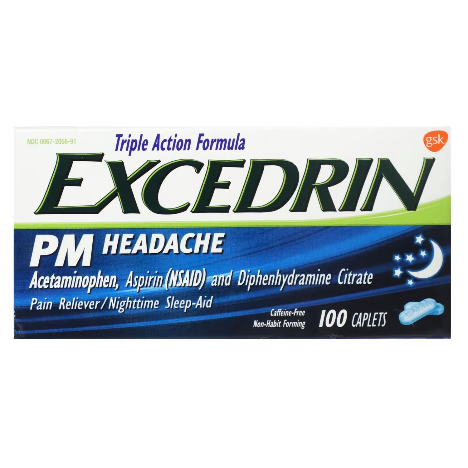 

Экседрин, Вечерняя головная боль, 100 капсул Excedrin