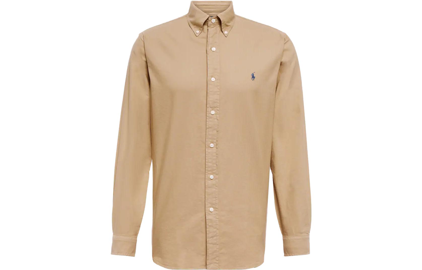 

Винтажная рубашка с длинным рукавом и застежкой на пуговицы Polo Ralph Lauren, хаки