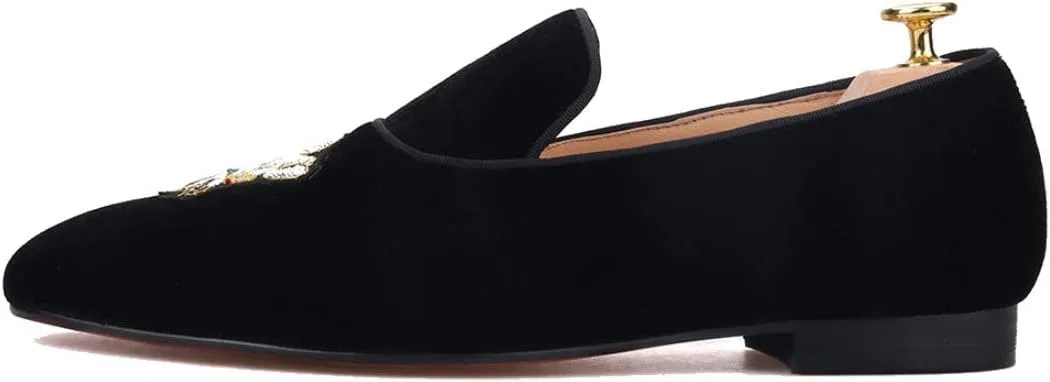 Лоферы FERUCCI Black Velvet Loafer с вышивкой, черный — фото 4