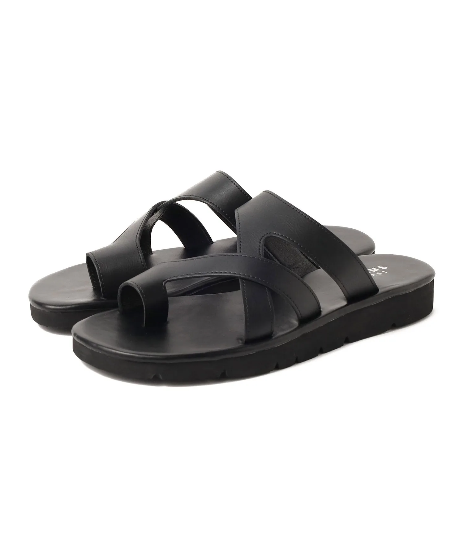 Мужские сандалии с перекрестными ремнями из искусственной кожи BEAMS HEART темно-коричневые — фото 2