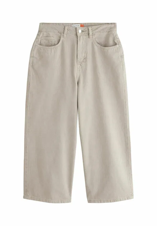 Джинсы Petite fit wide leg cropped jeans Next, нейтральный