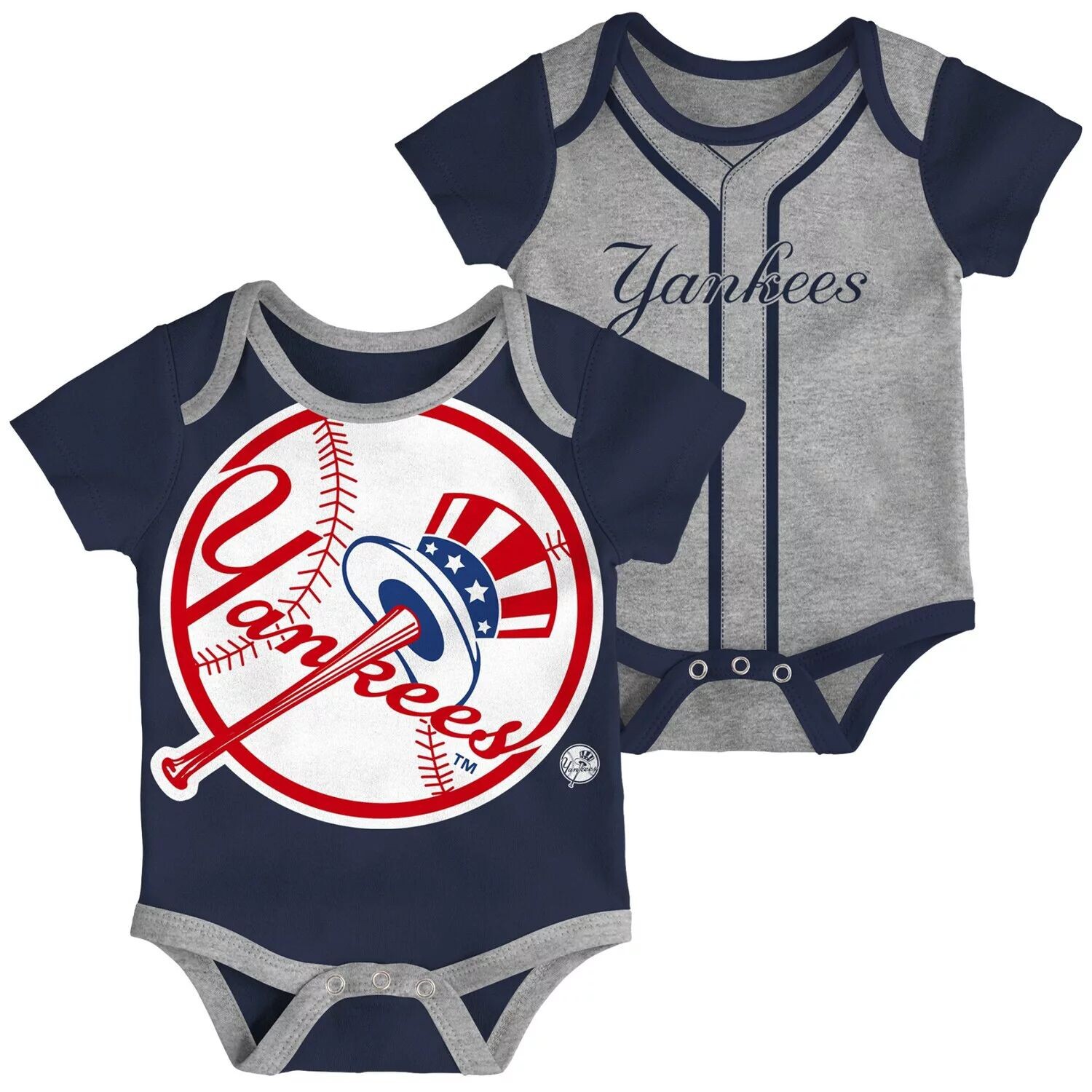 

Комплект из двух боди для младенцев темно-синего/серого цвета New York Yankees с двойным боди Outerstuff, Синий, Комплект из двух боди для младенцев темно-синего/серого цвета New York Yankees с двойным боди Outerstuff