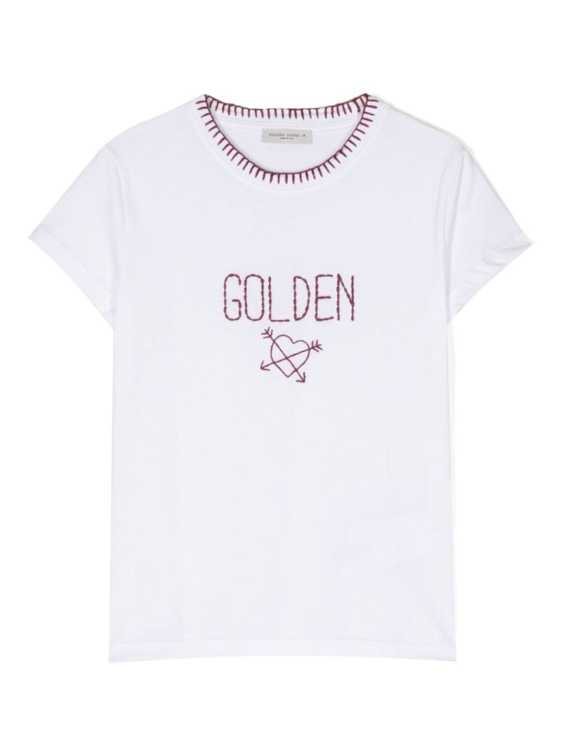 

Golden Goose Kids футболка с вышитым логотипом, белый