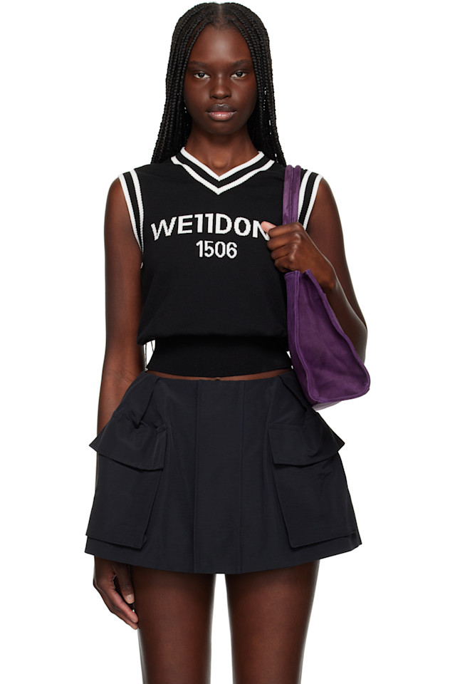 

Вязаный жилет с логотипом We11Done, черный