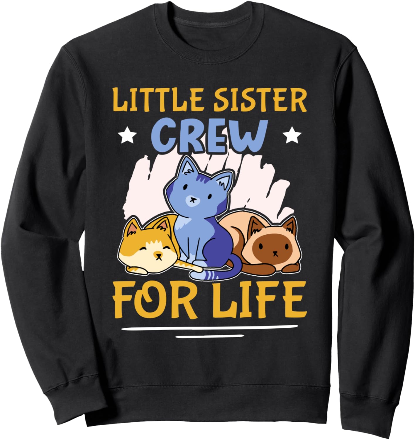 

Толстовка Little Sister Crew For Life Design с изображением кошки и девочек Favorite Little Sister Designs For Girls, черный