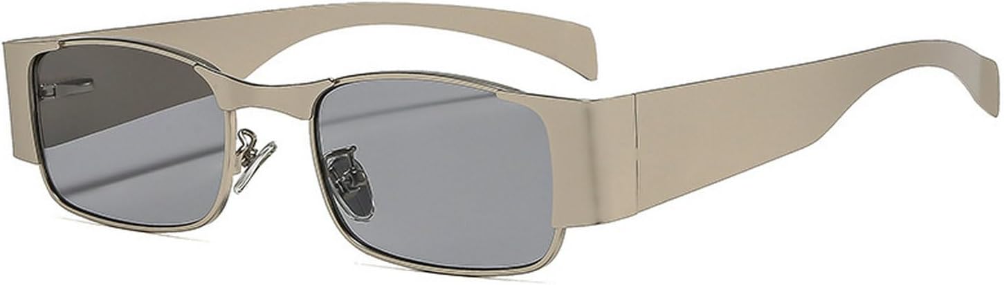 

Laureles Модные винтажные квадратные солнцезащитные очки в стиле Y2k для женщин, металлическая маленькая оправа, солнцезащитные очки для мужчин и женщин с защитой от УФ-излучения UV400, C4